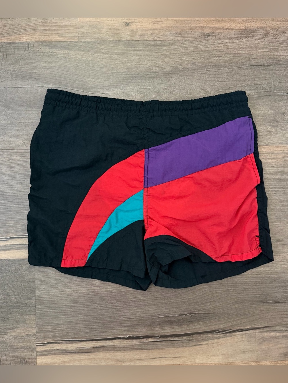 Vintage Castaways Men's Colorblock Swim Trunks - Lined - Size Small